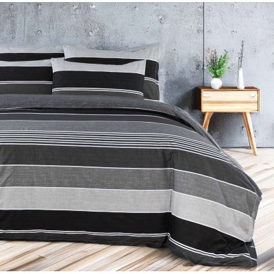 Σετ Παπλωματοθήκη Υπέρδιπλη Grego Grey 3Τμχ 230X240 Espree