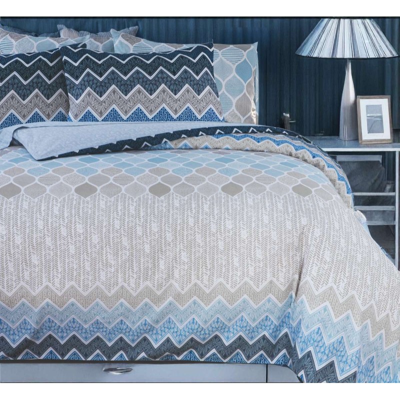Σετ Σεντόνια Μονά Kiris Blue 3Τμχ 170X270 Espree Σετ Σεντόνια Μονά Kiris Blue 3Τμχ 170X270 Espree