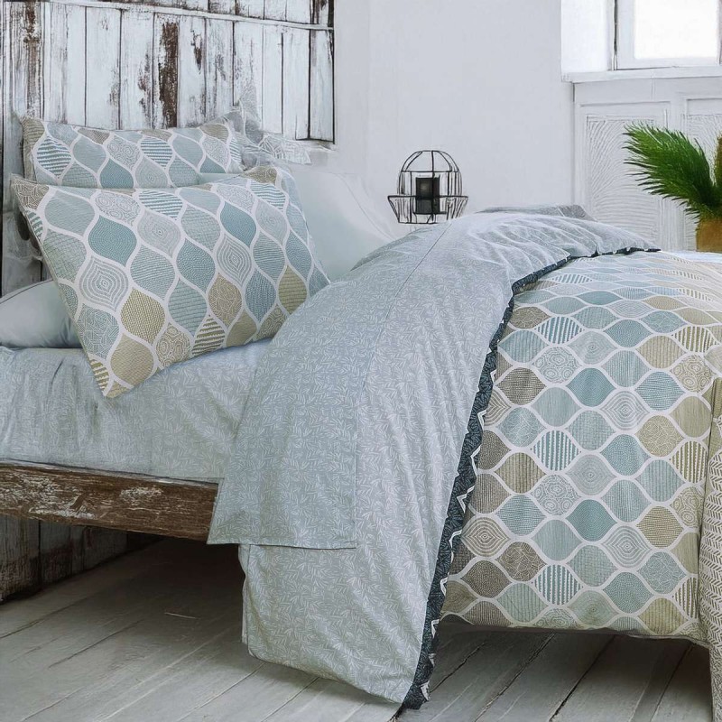 Σετ Σεντόνια King Size Geo Blue 4Τμχ Με Λάστιχο 180X200+35 Espree Σετ Σεντόνια King Size Geo Blue 4Τμχ Με Λάστιχο 180X200+35 Espree