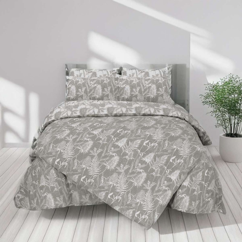 Σετ Παπλωματοθήκη Μονή Thistle Grey 2Τμχ 160X240 Espree